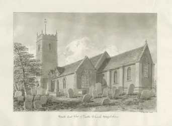 Enville Kerk: sepia tekening, 1846