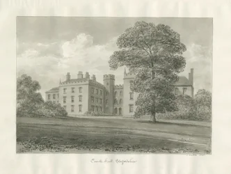 Enville Hall: sepia tekening