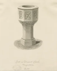 Doopvont in de kerk van Brewood