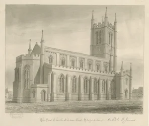 Lane End - Nieuwe Kerk: sepia tekening
