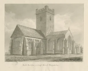 Leigh Church: sepia tekening