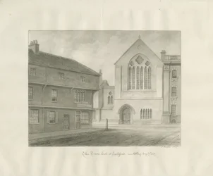 Lichfield - Guildhall: sepia tekening
