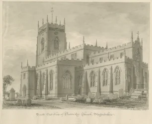 Penkridge Church: sepia tekening