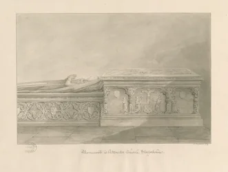 Graf van Thomas Kinnersley en een vrouw in de kerk van Uttoxeter