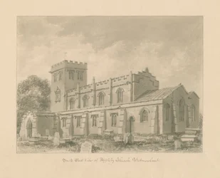 Westmorland - Appleby Kerk: sepia tekening, 1800