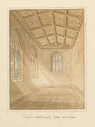 Wiltshire - Sarum - Interieur van Kapel in Bisschoppelijk Paleis, 1800