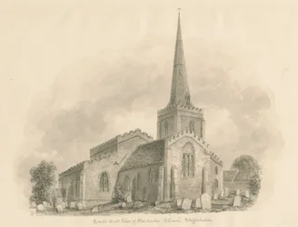 Wolstanton Kerk: sepia tekening