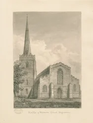Wolstanton Kerk: sepia tekening
