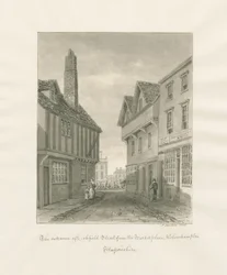 Wolverhampton - Lichfieldstraat: sepia tekening