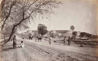 Peshawar Fort en omgeving, vanuit de gevangenis, ca. 1862