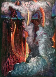 Hellemond (kleurenlitho)