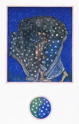 Dromerij: Zamur-u-Din: Voor duizend jaar onder duizend luchten heeft de nacht mannen hier gebracht, illustratie uit The Garden of Kama (en andere liederen uit India), 1920