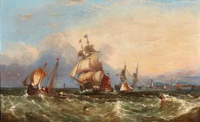Schepen bij de kust