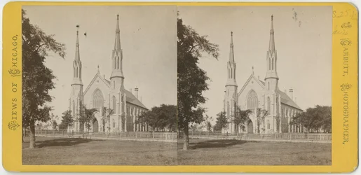 Stereoscopisch uitzicht op Unity Church, c.1870