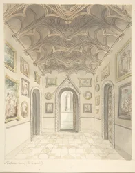 Lea Castle, Worcestershire, Beeldkamer, Kijkend naar het Westen, ca. 1816