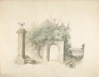 Titelpagina van een groep plannen, elevaties en scenische interieurs van Lea Castle, Worcestershire..., 18e eeuw