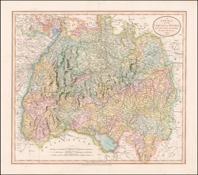 1799 kaart van Zwaben door John Cary