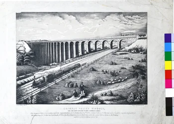 Crimple Valley Viaduct, York en North Midland Railway. Harrogate Branch