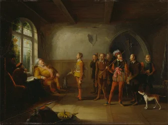 Falstaff en de rekruten, uit "Henry IV, deel II".