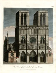 Westelijke voorkant van de kathedraal Notre Dame
