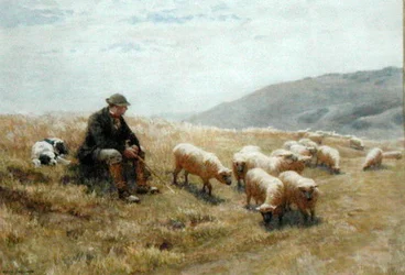 Een herder op de South Downs, c.1900