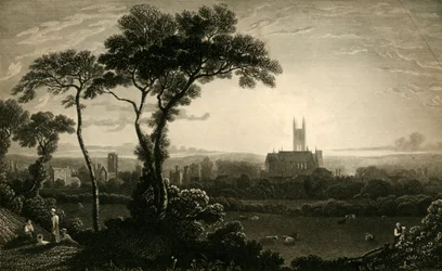 Oostelijk Uitzicht op de Stad Canterbury