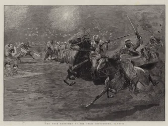 De Arabische ruiters in het Paris Hippodrome, Olympia