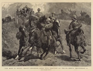 De Oorlog in Egypte, Halt!, het in Positie Brengen van Kanonnen bij Tel-el-Kebir, 13 september