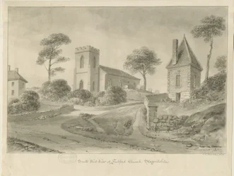 Fulford Kerk: sepia tekening