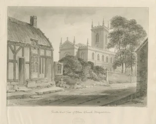 Stone Church: sepia tekening