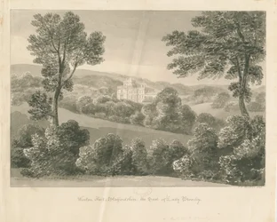Wootton Lodge: sepia tekening, 1841