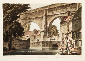 Aquaduct bij Arcueil, illustratie uit Versailles, Parijs en Saint Denis, uitgegeven 1805
