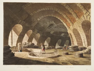 Graanmarkt, illustratie uit Versailles, Parijs en Saint Denis, uitgegeven 1805