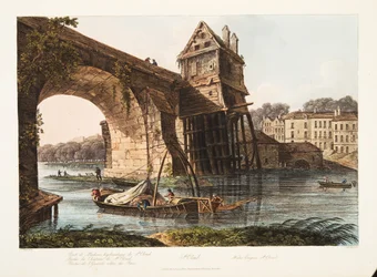 St. Cloud, watermachine, illustratie uit Versailles, Parijs en Saint Denis, uitgegeven 1809