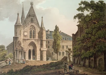 Het College de Navarre in Parijs, gegraveerd door I. Hill, 1809