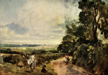 Een landweg met bomen en figuren, ca. 1830, 1934