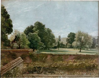 Een uitzicht op Salisbury, vanuit de bibliotheek van het huis van aartsdiaken Fisher