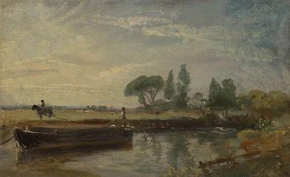 Schuit onder Flatford Lock