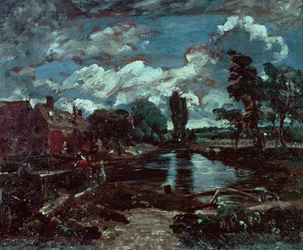 Flatford Mill vanaf een Sluis op de Stour, c.1811
