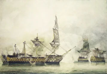 H.M.S. Victory bij de Slag om Trafalgar, 1805