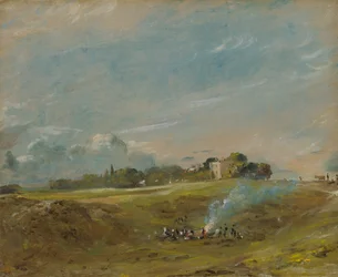 Hampstead Heath, met een Vreugdevuur, ca. 1822