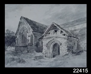 Portiek en Transept van een Kerk, c.1850-11