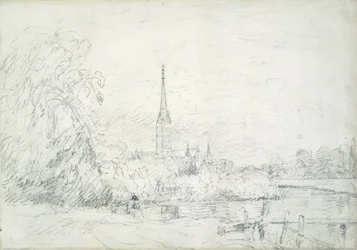 Kathedraal van Salisbury vanuit het noordwesten, 1829