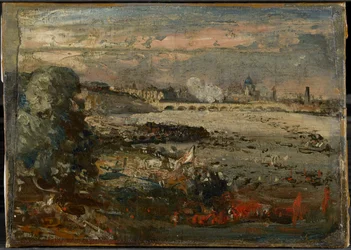 Schets voor ‘De opening van Waterloo Bridge gezien vanaf de Whitehall Stairs, 18 juni 1817’