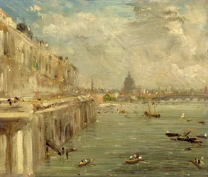 Somerset House Terrace vanaf Waterloo Bridge, c.1819