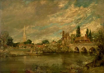 De brug van Harnham en de kathedraal van Salisbury, ca. 1820