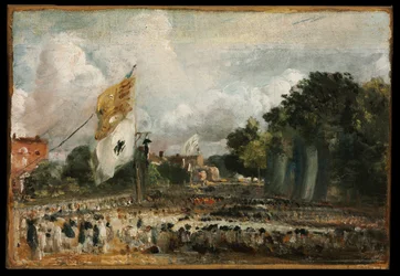 De Viering in East Bergholt van de Vrede van 1814 Gesloten in Parijs tussen Frankrijk en de Geallieerde Machten