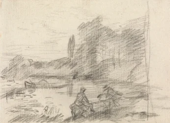 Twee Figuren bij een Rivier
