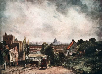 Uitzicht op de stad Londen vanuit Sir Richard Steeles Cottage, 19e eeuw