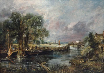 Gezicht op de Stour bij Dedham, schets op ware grootte, ca.1821-22 (olieverf op doek)